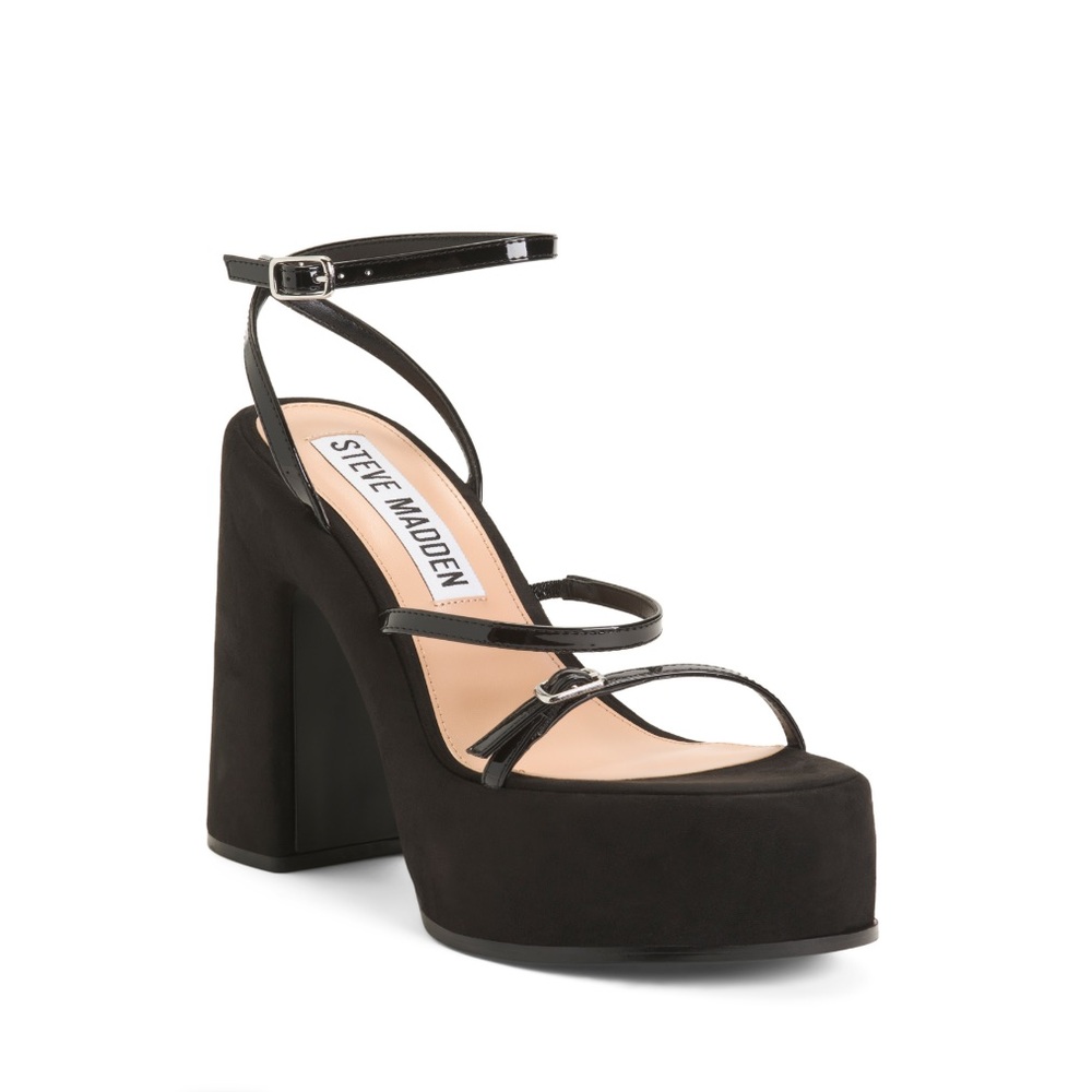 Steve Madden Black Erica Platform Ankle Strap Sandals Women’s Size 9 Medium